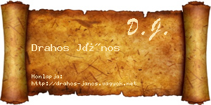 Drahos János névjegykártya